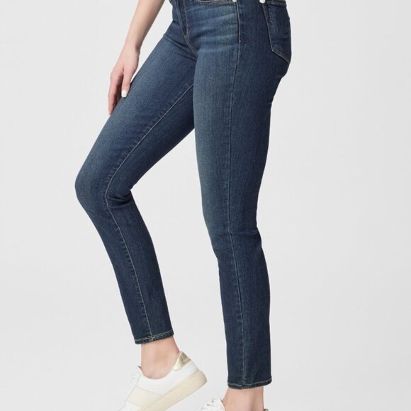 PAIGE Verdugo Ankle- Nottingham Dark Wash Cropped Ankle Skinny Jeans Size 28 - Picture 4 of 11
